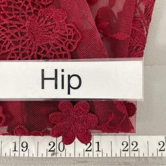 SIGNATURE ROBBIE BEE Dress NWT Red Lace Shift Size Small Petite SP - Picture 13 of 13